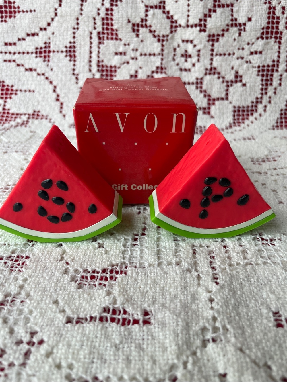 Avon Red and Green Watermelon Salt & Pepper Shakers